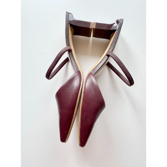 ALDO Afean Dark Brown Burgundy Leather Square Toe Slip On Mules Slides, Size 7 - Picture 10 of 12